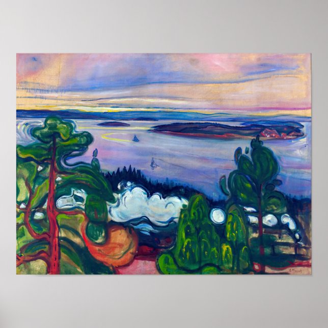 Póster Edvard Munch - Humo de tren (Frente)