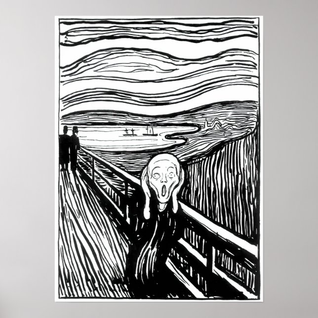 Póster Edvard Munch - La litografía de la crema (Frente)