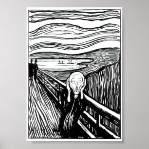 Póster Edvard Munch - La litografía de la crema