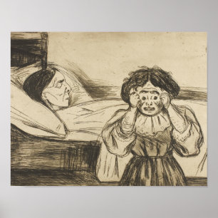 Póster Edvard Munch - La madre muerta y su hijo