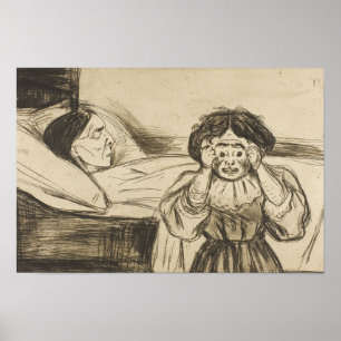 Póster Edvard Munch - La madre muerta y su hijo