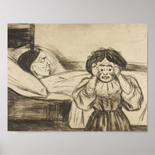 Póster Edvard Munch - La madre muerta y su hijo