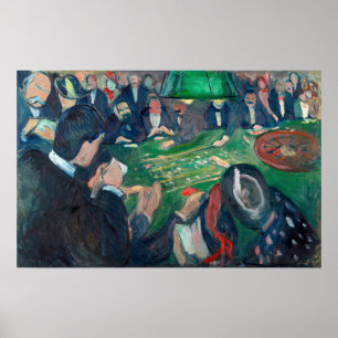 Póster Edvard Munch - La mesa de la ruleta en Monte Carlo