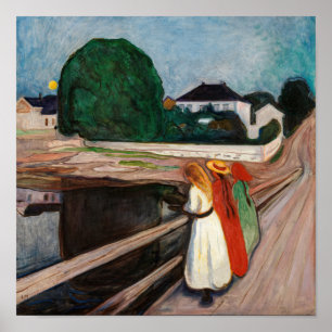 Póster Edvard Munch - Las chicas en el puente