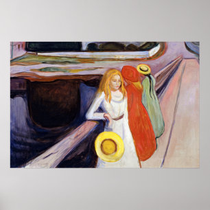 Póster Edvard Munch - Las chicas en el puente 1901