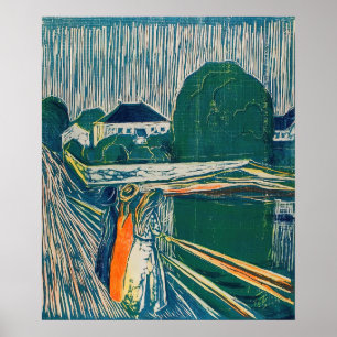 Póster Edvard Munch - Las chicas en el puente, Litografía