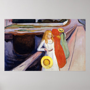 Póster Edvard Munch - Los Chicas en el puente de 1901