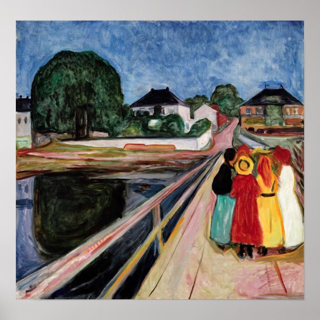 Póster Edvard Munch - Los Chicas en el puente de 1902 (Frente)