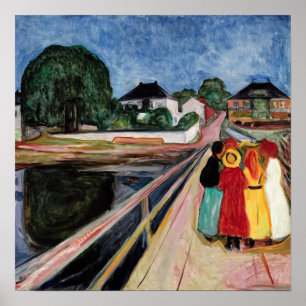 Póster Edvard Munch - Los Chicas en el puente de 1902