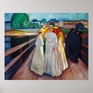Póster Edvard Munch - Los Chicas en el puente de 1903