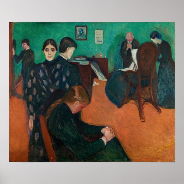 Póster Edvard Munch - Muerte en el Sickroom v1 (Frente)