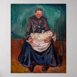 Póster Edvard Munch - Mujer con un hijo enfermo, herencia