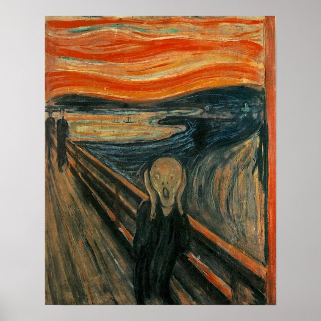 Póster Edvard Munch Pintando El Grito (Skrik) 1893 (Frente)
