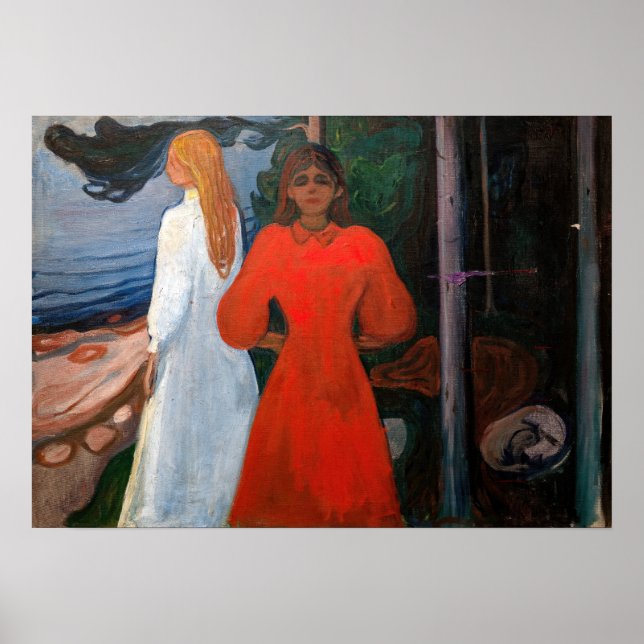 Póster Edvard Munch - Rojo y Blanco (Frente)
