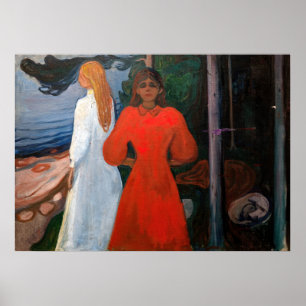 Póster Edvard Munch - Rojo y Blanco