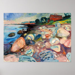 Póster Edvard Munch - Shore with Red House