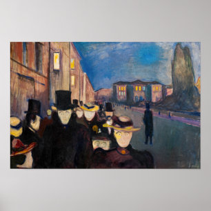 Póster Edvard Munch - Tarde en la calle Karl Johan