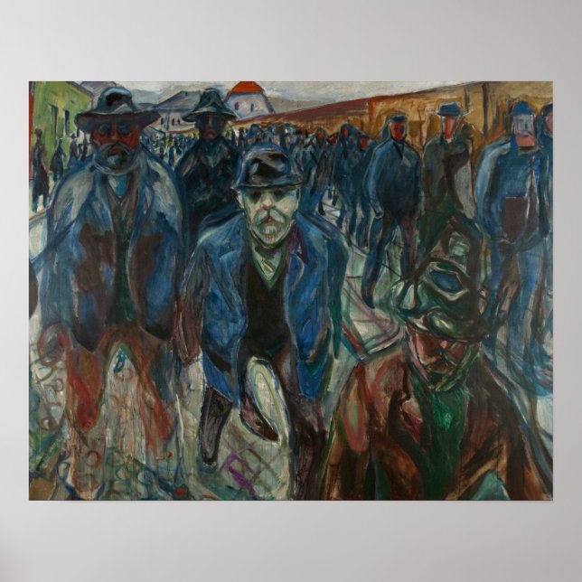 Póster Edvard Munch - Trabajadores camino a casa (Frente)