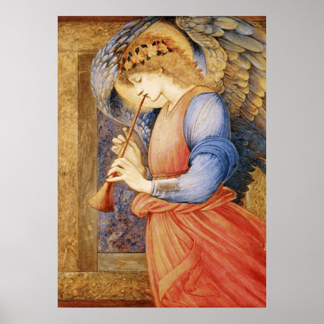 Póster Edward Burne-Jones - Angel Playing Flageolet (Frente)