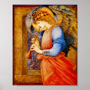 Póster Edward Burne-Jones - El ángel toca una flauta