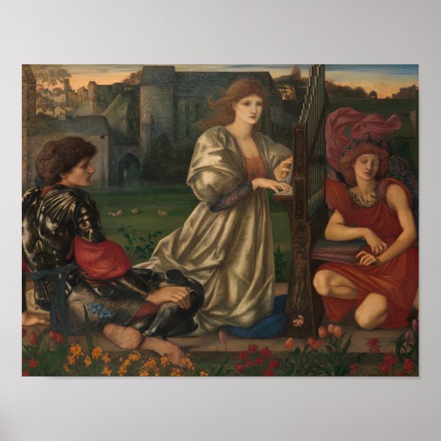 Póster Edward Burne-Jones - La canción del amor (Frente)
