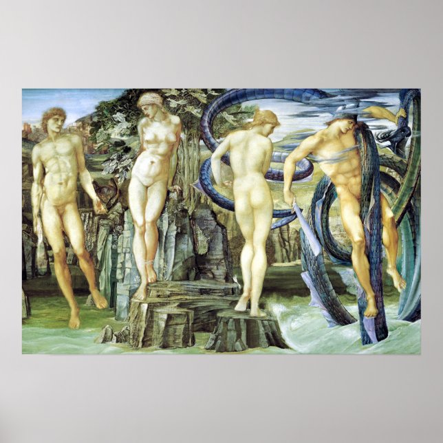 Póster Edward Burne-Jones Perseus y Andromeda (Frente)