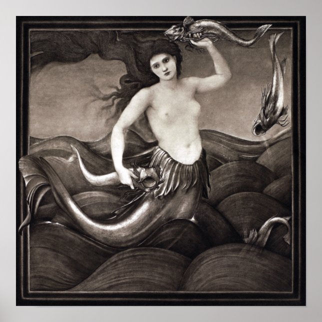 Póster Edward Burne-Jones Sea Nymph (Frente)