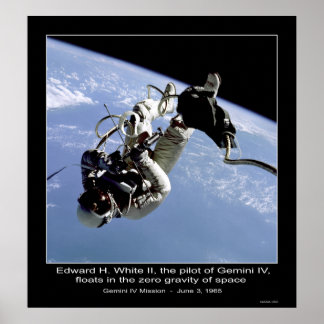 Póster Edward H. White II flota en la gravedad cero