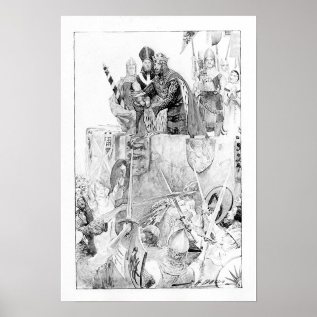 Póster Edward I declara a su hijo Príncipe de Gales (Frente)