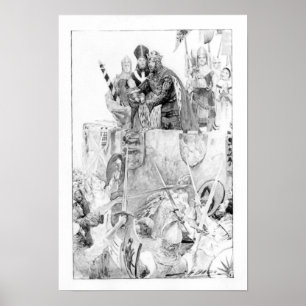 Póster Edward I que declara su Príncipe de Gales del hij