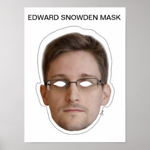 Póster Edward Snowden Mask