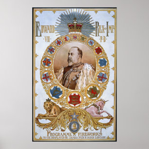 Póster Edward VII, programa de fuegos artificiales
