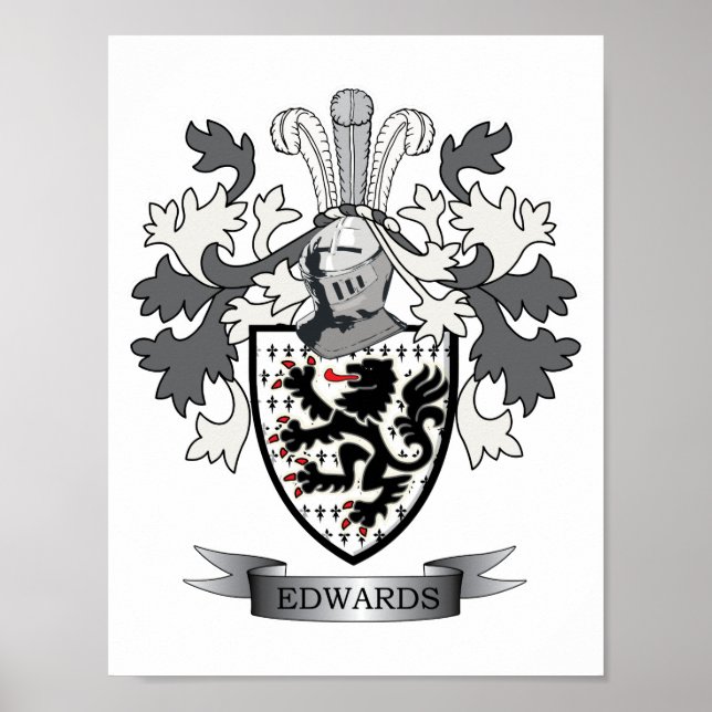 Póster Edwards Family Crest Coat of Arms (Frente)