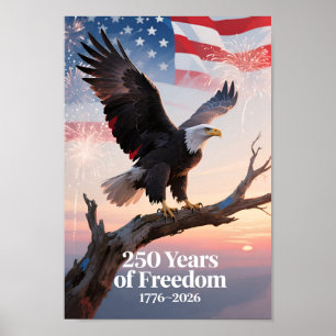 Póster EE. UU. 250 Águila Calva Patriótica 1776–2026