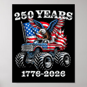 Póster EE. UU. 250 Años 1776-2026 Camión Monstruo Águila