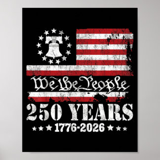 Póster EE. UU. 250 años 1776-2026 Nosotros El Pueblo Camp