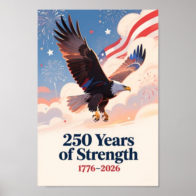 Póster EE. UU. 250 Halcón Patriótico 1776–2026 (Frente)