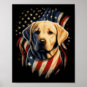 Póster Ee.Uu. 4 De Julio El Patriótico Americano Labrador