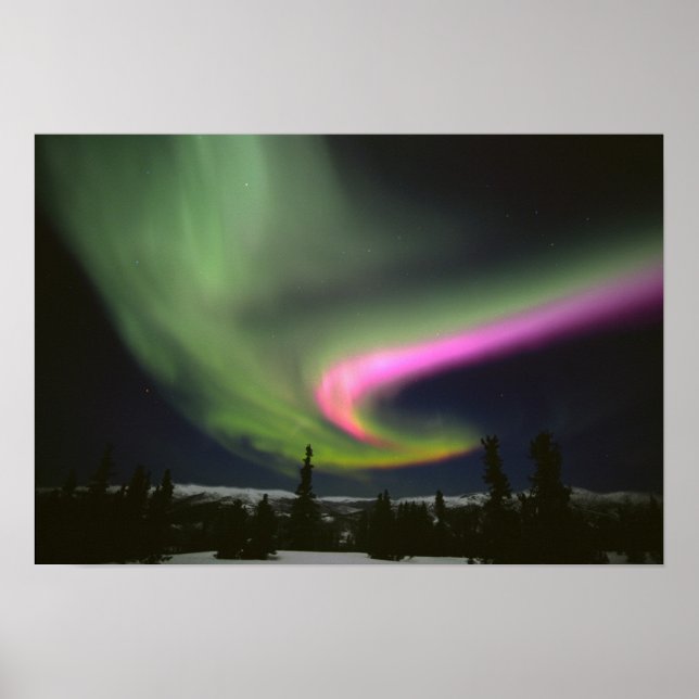 Póster EE. UU., Alaska, Chena Hot Springs. Aurora 2 (Frente)