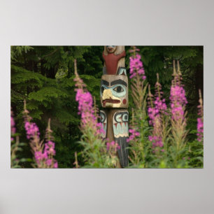 Póster EE. UU., Alaska, Ketchikan, Totem Bight State