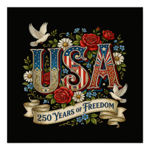 Póster EE. UU. América 1776-2026 250 Años Libertad