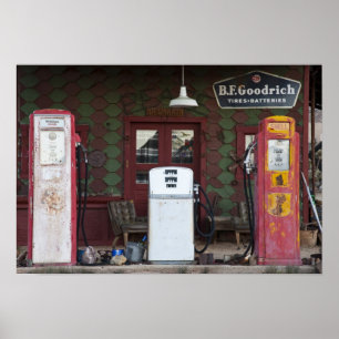 Póster EE. UU., Arizona. Chloride Ghost Town, gasolinera 