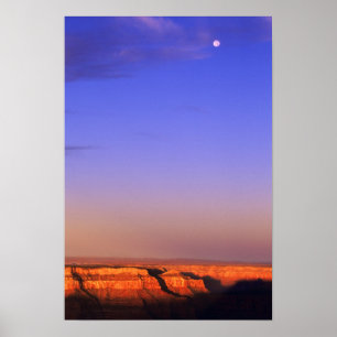 Póster EE.UU., Arizona, Gran Cañón NP. Luna en el cielo