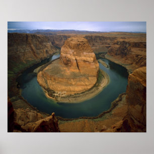 Póster EE. UU., Arizona. Horseshoe Bend mostrando erosión