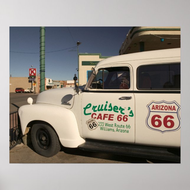 Póster EE.UU., Arizona, Williams: Café Cruisers de 66 año (Frente)