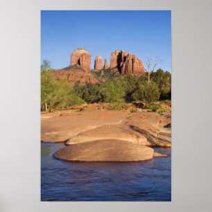 Póster EE. UU., AZ, Cathedral Rocks en Red Rock Crossing