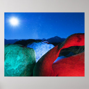 Póster EE. UU., California, Alabama Hills, Foto nocturna