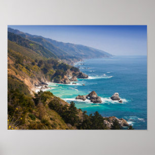 Póster EE.UU., California. Costa de California, Big Sur