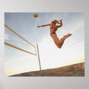 Póster EE.UU., California, Los Ángeles, mujer jugando 2