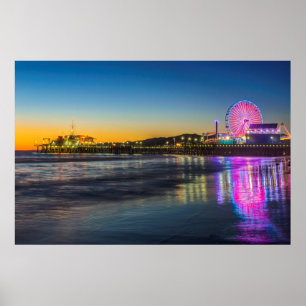 Póster EE. UU., California, Los Ángeles, Santa Mónica Pie
